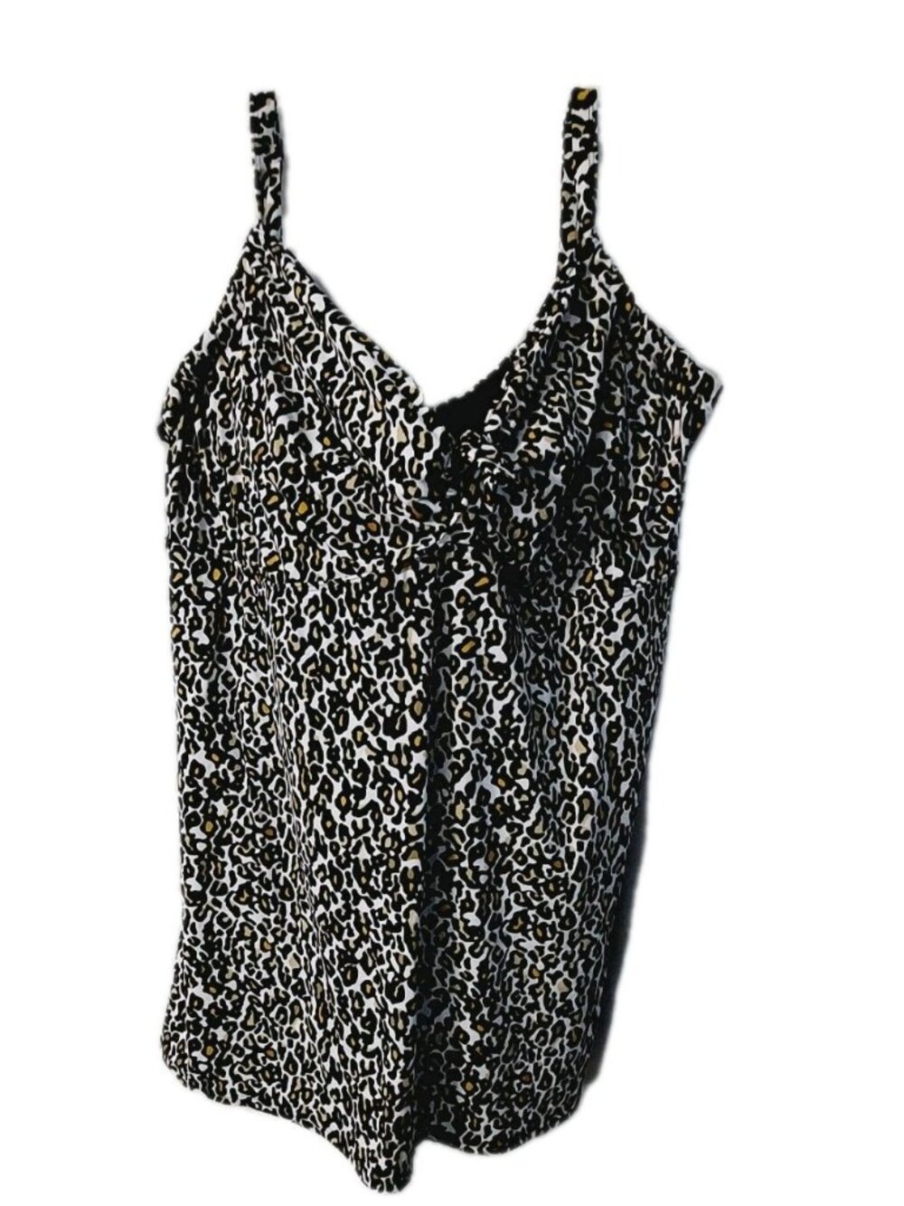 Swimsuits For All Womens Size 34 Brown Leopard Animal Print Skirted Resort